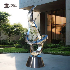 Trevi Nghệ Thuật Bất Động Sản Tùy Chỉnh Thiết Kế Hiện Đại Kim Loại Nghệ Thuật Cao Đánh Bóng Thép Không Gỉ Trừu Tượng Điêu Khắc Tượng Cho Ngoài Trời Sân - Product Image 5
