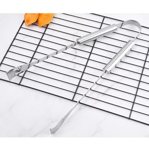 Juego de Utensilios para Barbacoa Coreanos Portátiles de 9 Piezas de Acero Inoxidable, Pinchos Largos, Pinzas Resistentes al Calor, Fáciles de Limpiar, Utensilios para Barbacoa al Aire Libre y para Acampar - Product Image 4