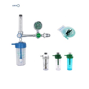 Tiêu Chuẩn Oxy Lưu Lượng Kế Độ Ẩm Nhôm Cga540 Bullnose Oxy Y Tế Điều Chỉnh Lưu Lượng Kế Với Chai Nhôm - Product Image 3