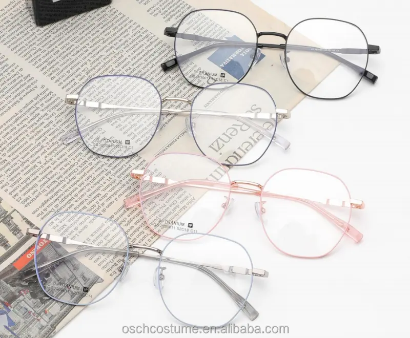 Gafas de Lectura de Titanio Puro para Hombre, Lentes Ópticas Metálicas Antiluz Azul, Montura de Medio Borde, Gran Tamaño, Nuevo Diseño