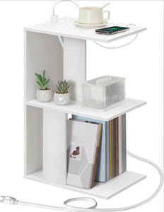 Narrow Side <strong>Table</strong> with Charging Station Small Space with USB Port and Socket Narrow <strong>Bedside</strong> <strong>Table</strong> with Light <strong>Thin</strong> <strong>Bedside</strong> <strong>Table</strong> - Product Image 5