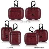 Étui en cuir sans fil pour écouteurs 4 3 2 Pro 2 3, étui de protection pour écouteurs Pro 3 2 en similicuir fait main couleur unie
