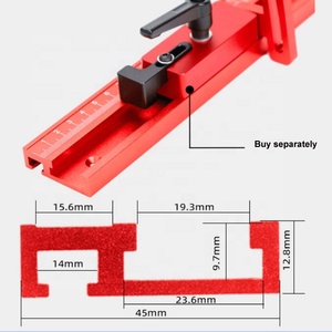 Rail de guidage en alliage d'aluminium type 45 rouge QIAOBA pour le travail du bois, avec poignée de poussée, pièces de fixation pour scie à table, OEM ODM - Product Image 4