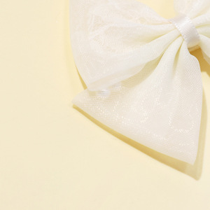 <span class=keywords><strong>Barrettes</strong></span> mignonnes pour enfants avec nœuds en perles et mailles, pinces à cheveux alligator douces, accessoires pour filles - Product Image 5