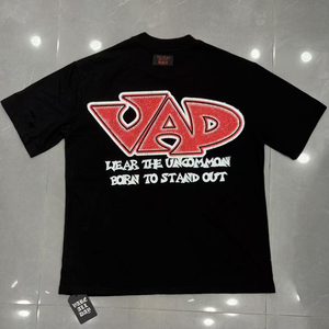 T-shirts VARE ALL DAY pour hommes en coton de haute qualité avec impression de vaisseau spatial extraterrestre et strass thermocollés, vente en gros - Product Image 2