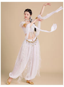 Disfraz de Danza del Vientre de <span class=keywords><strong>Bollywood</strong></span> Indio con Mariposa 3D Blanca Pura para Mujer, Estilo Princesa Jasmine - Product Image 3