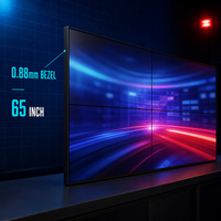Écran LCD professionnel de 65 pouces pour mur vidéo, avec cadre de 0,88 mm, résolution 4K UHD, panneau IPS, luminosité de 700 cd/m² pour studio TV