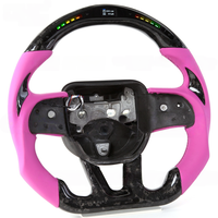 Volants de direction en fibre de carbone intelligents à LED personnalisés pour Dodge Challenger, couleur rose Devil Horn