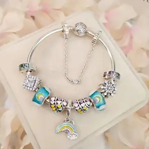 Factory wholesale Real 925 silver jewelry Bracelet with charms set DIY Original pandoraers bracelet For women Fashion Jewelry