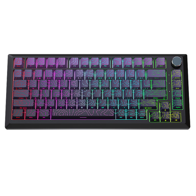 HJSDZHI DK75 82 Key 75% Tri Mode Hot Swappable Mechanical Keyboard Gasket Structure RGB 5000mAh for Gaming Office
