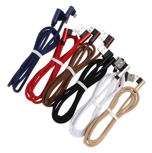 3m Micro Phone 5Pin Charger Cables 90 Degree Nylon Fast Charging Micro USB Data Cable For Samsung LG Android Phone Cables