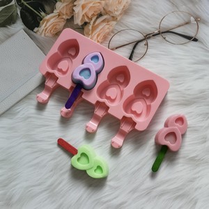 Stampo per Gelato in Silicone Ecologico a 4 Cavità, Antiaderente e Durevole, Forma <span class=keywords><strong>di</strong></span> <span class=keywords><strong>Cuore</strong></span>, Vari Stili, per Dolci e Pudding - Product Image 4