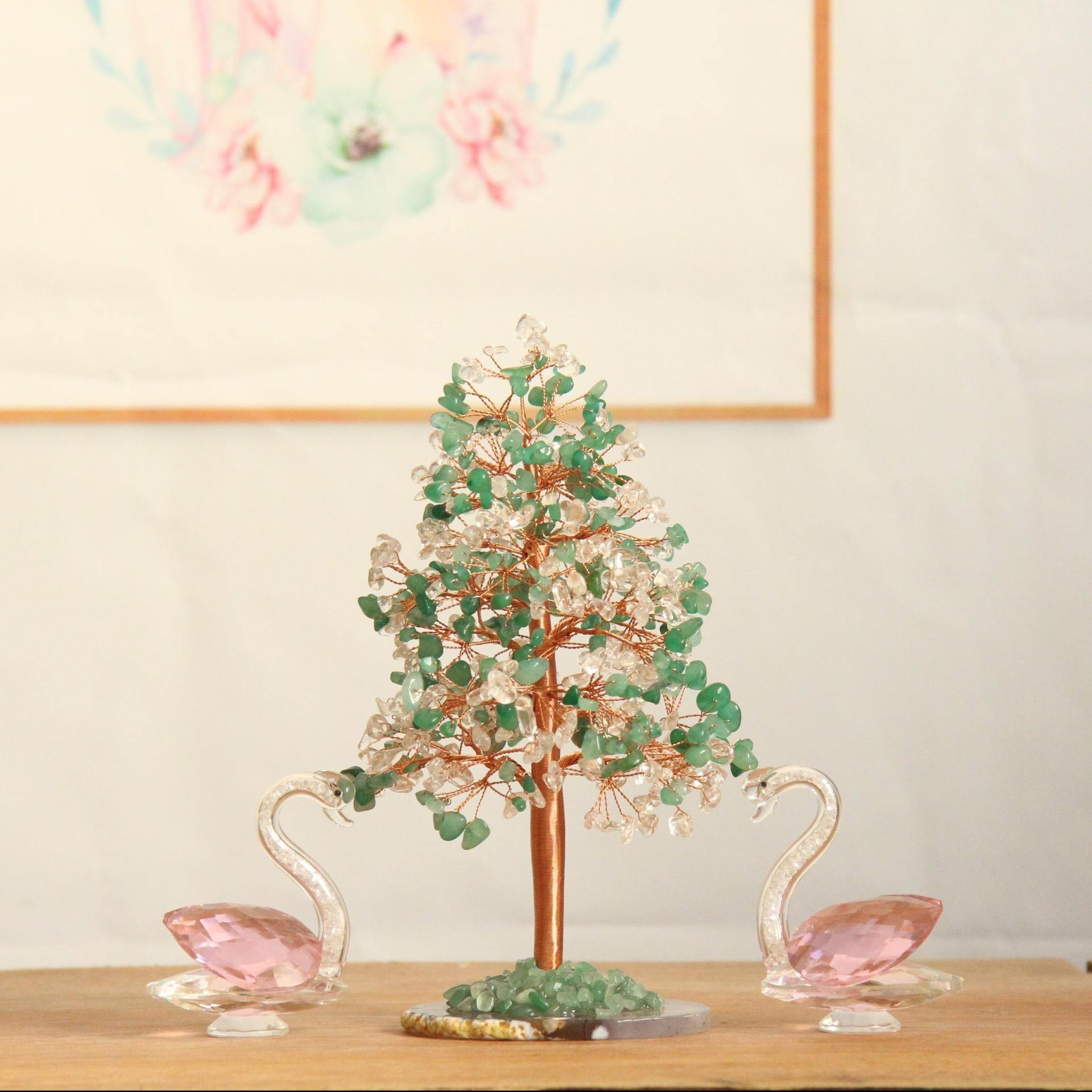 Green aventurine+clear quartz