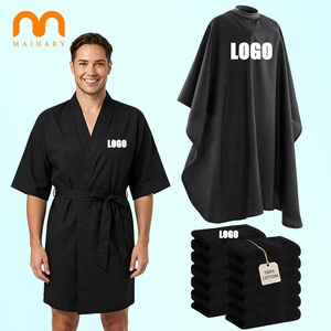 Mantella da Barbiere <span class=keywords><strong>Unisex</strong></span> di Alta Qualità con Logo Personalizzato, Impermeabile, Regolabile con Chiusura a Scatto per <span class=keywords><strong>Parrucchieri</strong></span> e Stilisti - Product Image 1