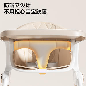 Chaise haute pliable réglable avec roulettes pour bébés de 0 à 6 ans, hauteur réglable, chaise de croissance portable, design modulaire et séparable - Product Image 4