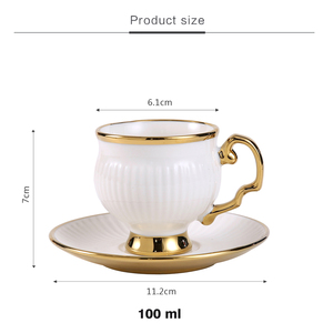 แก้วกาแฟเซรามิกพอร์ซเลนสำหรับขายส่ง แก้วคาปูชิโน่ เอสเพรสโซ่ ชุดถ้วยกาแฟและจานรอง - Product Image 2