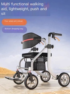 Pieghevole sedia a rotelle in alluminio leggero rotolamento Rollator Walker per adulti anziani anziani con sedile - Product Image 5