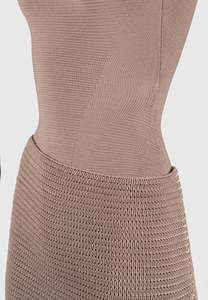 Robe mini en tricot à taille haute, col rond, sans manches, moulante, couleur unie, décontractée, à porter au quotidien, respirante, convient à toutes les saisons, taupe beige - Product Image 4