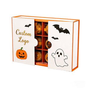 Caja de Regalo para Galletas con Doble Puerta y Divisores, Fabricada con Papel de Grado Alimenticio, Ecológica, para Halloween - Product Image 1