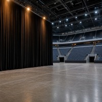 . Rideau Acoustique Ignifuge en Velours Coupé pour l'Absorption Sonore des Scènes de Concerts et des Arenes