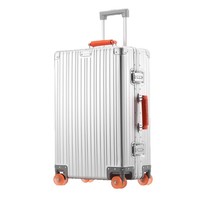 Valise de Voyage Métallique de Luxe Haut de Gamme en Alliage d'Aluminium avec 4 Roues en Gel et Poignée en PU Couleur Assortie