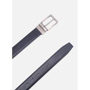 Cinto de Couro Genuíno Reversível com Fivela Rotativa para Homens, Cintos Dupla Face na Cor Preta - Product Image 2