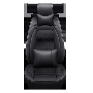 사계절 유니버설 시트 커버 베이지 럭셔리 가죽 풀 세트 카시트 커버 X3 시트 커버 블랙과 다크 브라운 시트 쿠션 - Product Image 4