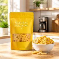 Sachet d'emballage alimentaire vertical avec fenêtre transparente pour chips de banane et conservation des snacks
