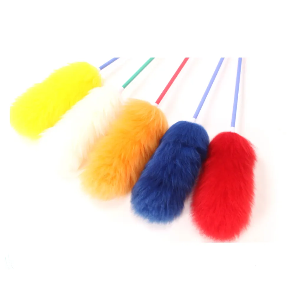 High Quality Colourful Australia Lambswool Wool Duster Plastic Handle Cleaning duster