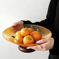Plateau décoratif de luxe en plastique transparent pour fruits, bonbons, snacks et noix, idéal pour les fêtes de mariage et le salon