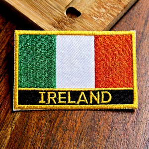 Parche Termoadhesivo Bordado de la Bandera de Irlanda, Insignia Rectangular de Tela, Regalo - Product Image 1