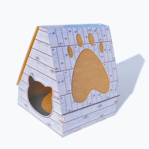 בית גירוד לחתולים מודרני קלאסי יוקרתי וידידותי לסביבה, עשוי מקרטון גלי ממוחזר ועמיד, להיט מכירות 2026 - Product Image 1