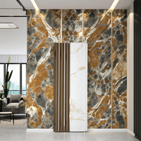 Le plus chaud écologique 1 an PS panneau mural intérieur hôtel bureau persiennes en bambou installation facile décoration murale charbon de bois en plastique