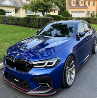 Kit de 3 pièces en fibre de carbone sèche pour séparateur de pare-chocs avant BMW M5 F90 LCI 2020-2023 – Pièces de tuning aérodynamique extérieur