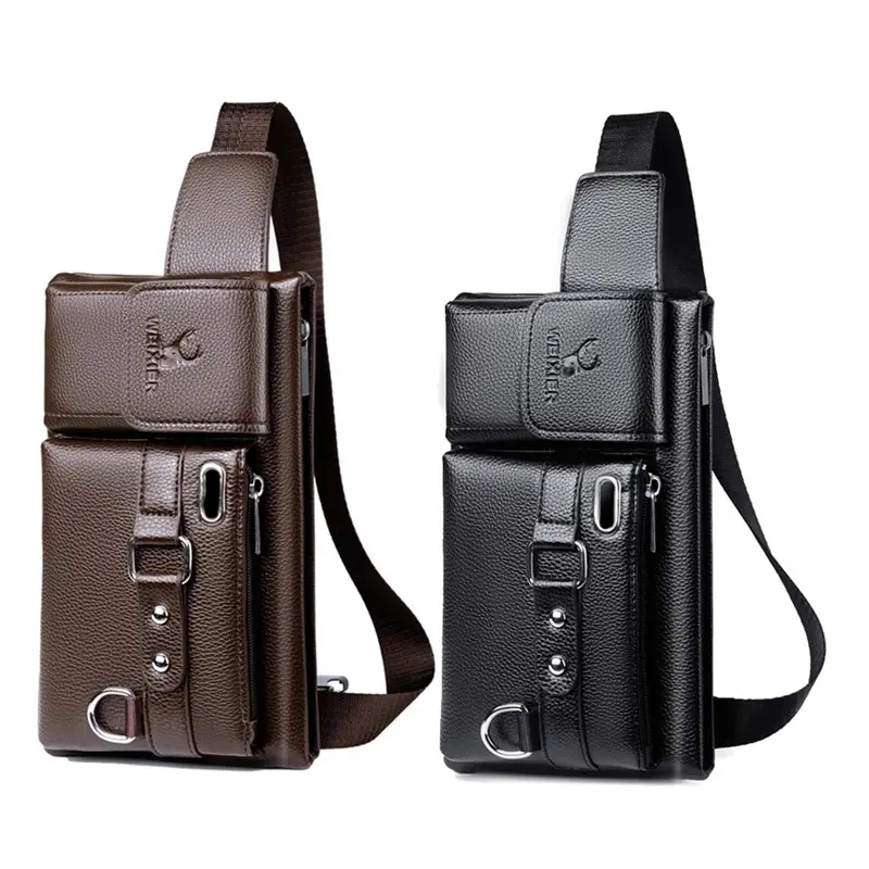 Unisex Single-Shoulder Multi-Function Large Capacity Waist Bag Men's Chest Bag Casual Messenger Bag Wallet