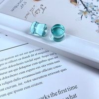 Extenseur d'oreille Piercing pour oreilles en verre, couleur vert menthe, prise de selle Double évasé, Piercing du corps, bijoux, 9 pièces