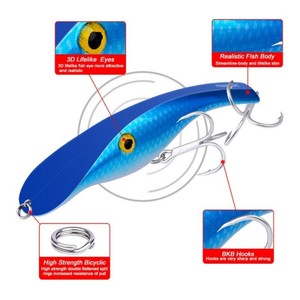 Señuelo de Pesca Flotante SKM de 145 mm y 44 g, Hecho a Mano, de Plástico Duro, para Pesca de Lucio y Muskallonga, con Ojos 3D Realistas, para Río y Lago - Product Image 3