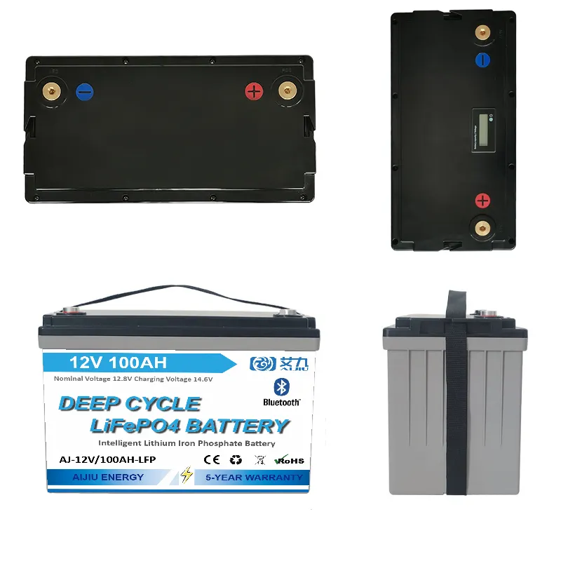 Deep Cycle 12V 100AH Intelligent Lithium Iron Phosphate Battery 12.8V LiFePO4 Battery