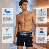 Caleçon de sauna pour hommes à effet de refroidissement thermique, haute élasticité, avec poche pour gel réfrigérant