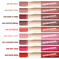 Rouge à lèvres et crayon à lèvres 2-en-1 pour définir vos lèvres, facile à appliquer avec une finition mate veloutée, stylo de maquillage pour les lèvres à double embout