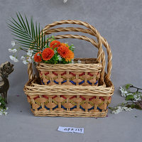 Panier de rangement pour fruits en osier naturel OEM ODM, panier cadeau de mariage, panier à fleurs, panier de pique-nique tressé à la main, couleur personnalisée