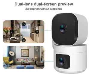 Nhà Máy CCTV <span class=keywords><strong>Camera</strong></span> Trong Nhà 360 ống kính kép <span class=keywords><strong>IP</strong></span> với âm thanh Wifi de giám sát mạng gia đình an ninh không dây tuya Sản xuất tại Trung Quốc - Product Image 2
