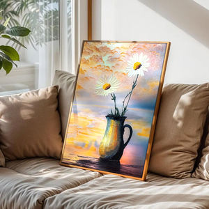 Nuevo Producto: Cuadro Decorativo de Lujo con Diseño de <span class=keywords><strong>Margaritas</strong></span>, Hecho a Mano, Textura Floral, Arte para Pared, Decoración del Hogar - Product Image 4