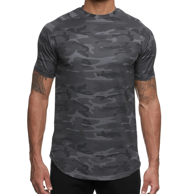 Black Camo 95% Polyester & 5% Spandex Tee-shirt