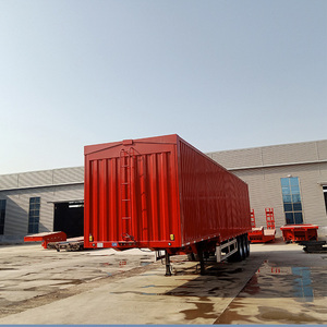 3 essieux Van Truck Trailer Boîte fermée Cargo Transport PVC Bâche coulissante 45FT 40FT Rideau côté <span class=keywords><strong>Semi</strong></span>-<span class=keywords><strong>remorque</strong></span> - Product Image 1