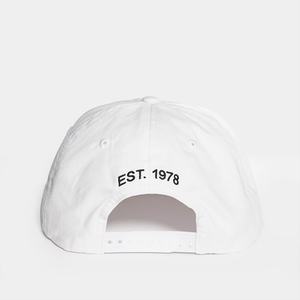 Gorras Personalizadas Blancas sin Estructura con Logotipo Bordado Plano, Gorras de 5 Paneles de Algodón Ripstop con Cierre a Presión - Product Image 6