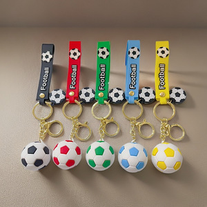 Soft Rubber Football Soccer Ball Keychain Cartoon <b>Cute</b> Doll <b>Keyring</b> Backpack Couple Bag Ornament Key Chain Accessories Kids Gift - Product Image 1