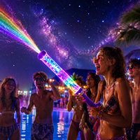 Pistolet à eau LED transparent avec effet de jet arc-en-ciel, grande capacité, pour la plage, la piscine et les jeux de jardin