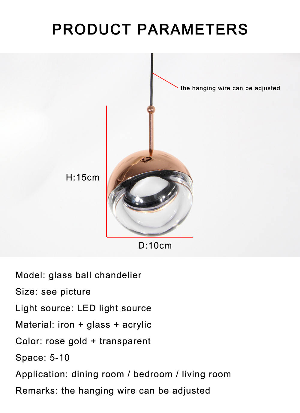 Modern Glass Pendant Lamps Restaurant Bar Cafe Chandelier Lights Creative Rose Gold Wrought Iron Hanging Lighting Indoor Leds
