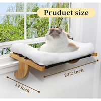 Perchoir de fenêtre pour chat Hamac de fenêtre pour chat Seuil de fenêtre réglable Perchoir pour chat avec bois dur et coussin moelleux